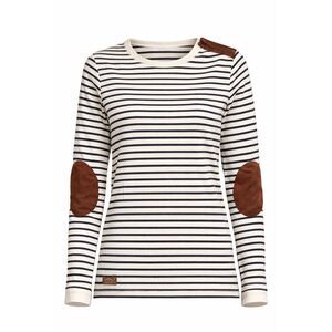 Lauren Jeans Co Ralph Lauren Striped Top Large Elbow Patch Long Sleeve Cotton